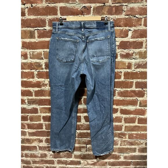 Abercrombie Fitch The 90s Straight Jeans Women’s Ultra High Rise Stretch 32/14 - Picture 3 of 3